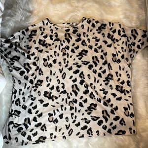 White dress with Tan and black spots